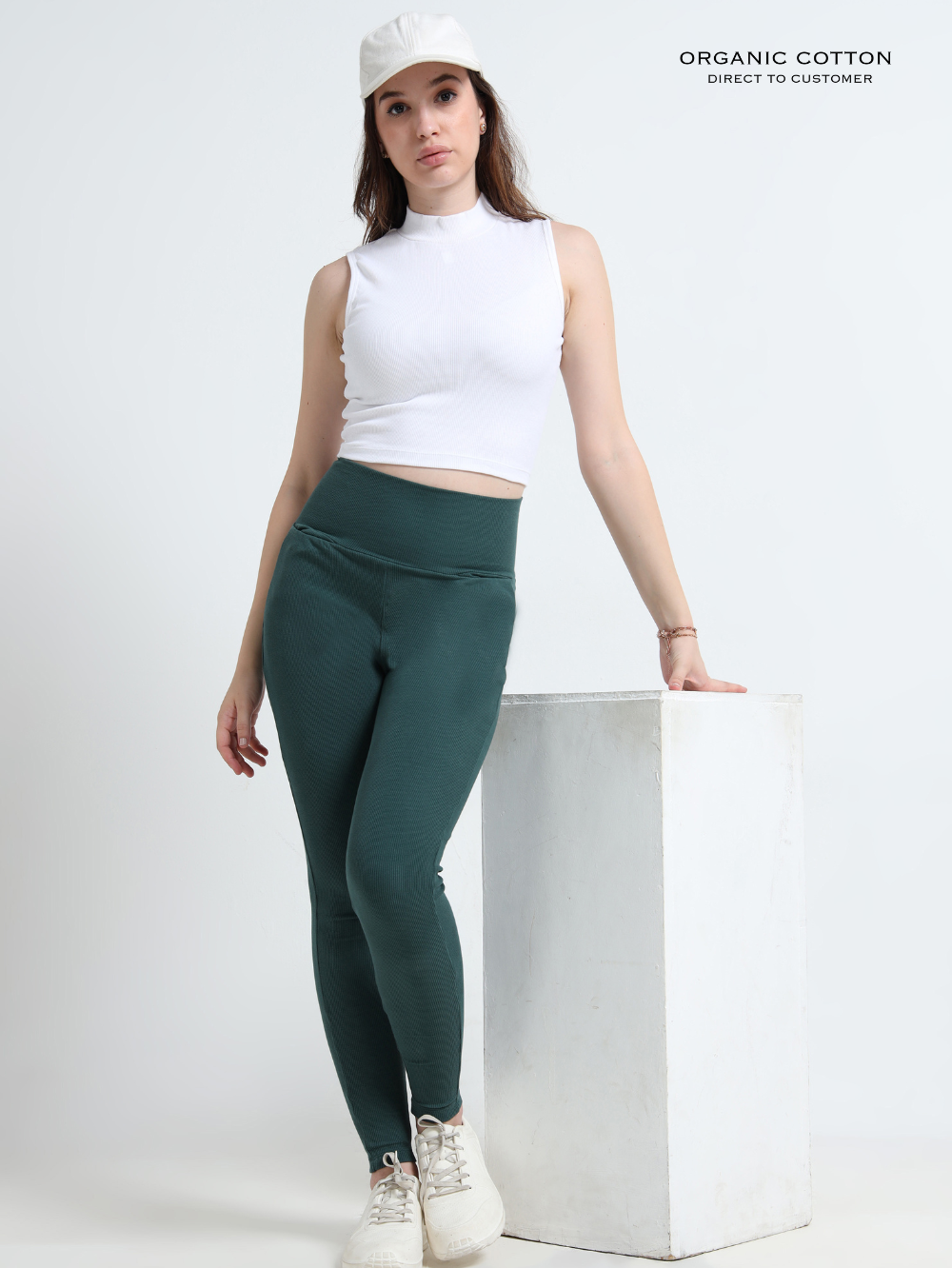 BRISTO GREEN ORGANIC COTTON RIB HIGH WAIST WORKOUT PANT