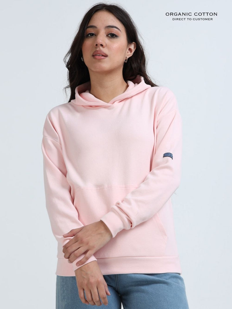 Light Pink A & A Womens Casual Hoodie in Organic Cotton