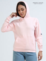 Light Pink A & A Womens Casual Hoodie in Organic Cotton