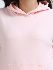 Light Pink A & A Womens Casual Hoodie in Organic Cotton