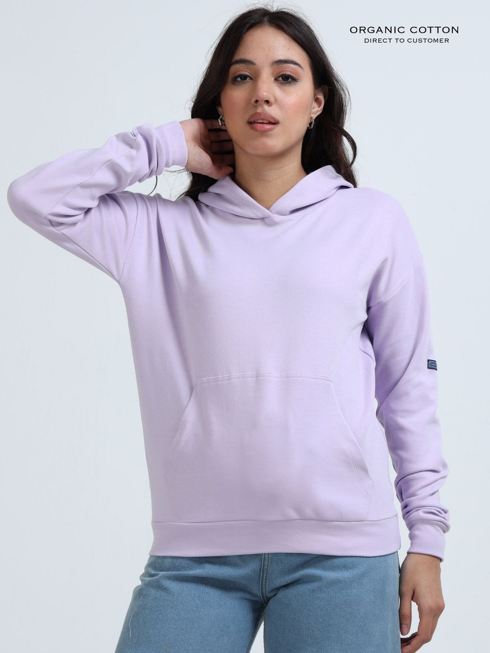 Light Purple A & A Womens Casual Hoodie in Organic Cotton
