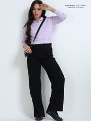 Light Purple A & A Organic Cotton Womens Cropped Hoodie