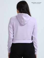 Light Purple A & A Organic Cotton Womens Cropped Hoodie