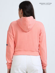 Mid Coral A & A Organic Cotton Womens Cropped Hoodie