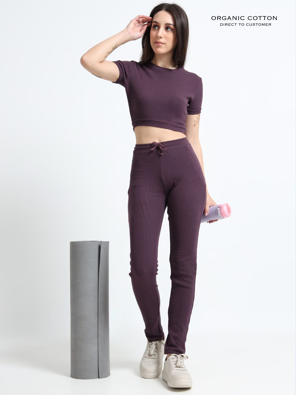 Wine Organic Cotton Co-Ord Set