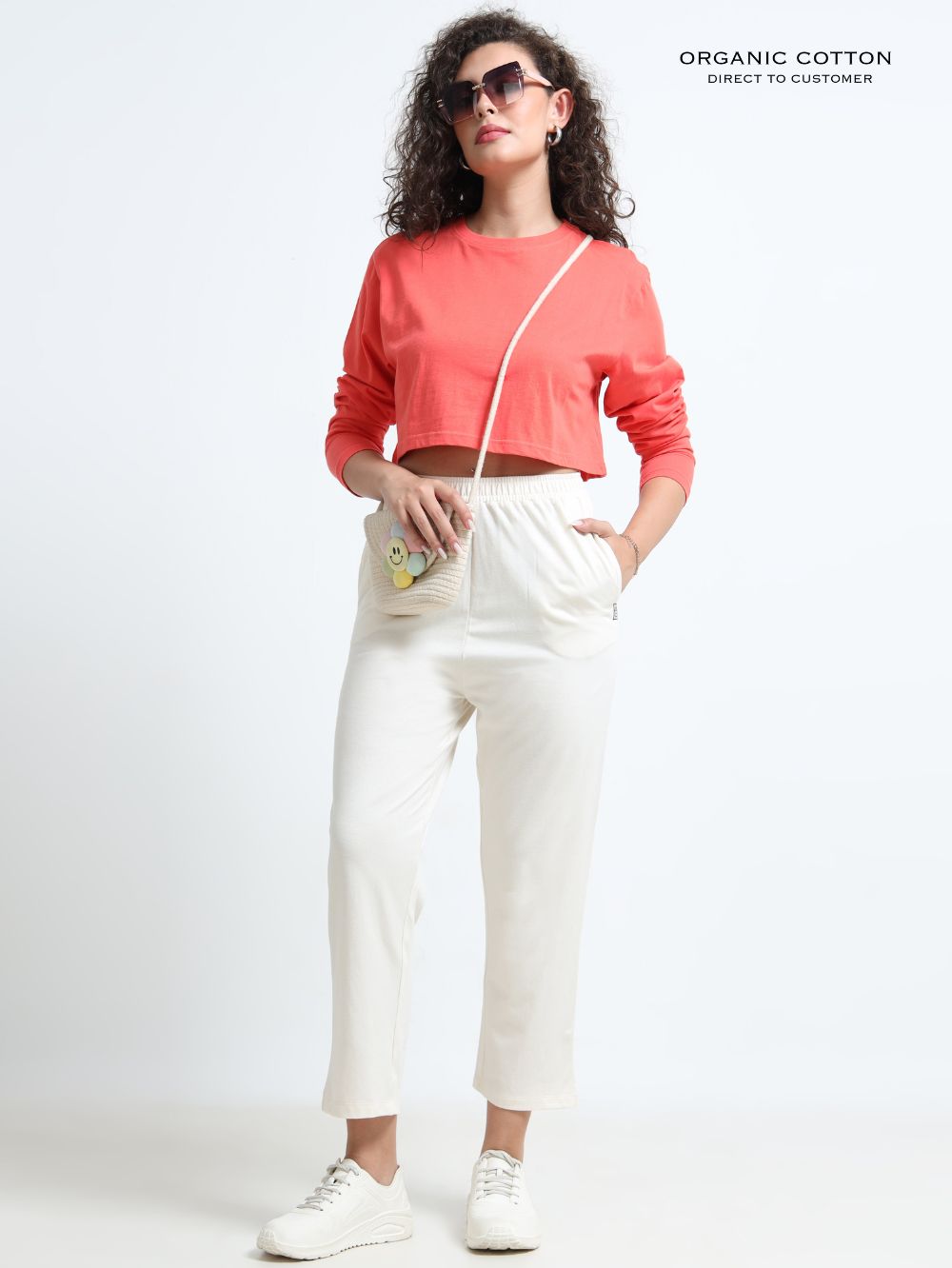 Beige Organic Cotton Womens Basic Pant