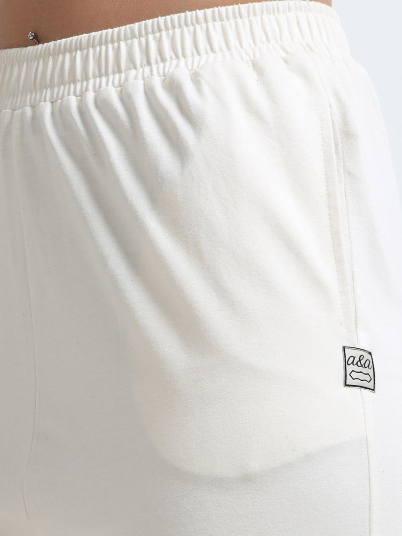 Beige Organic Cotton Womens Basic Pant