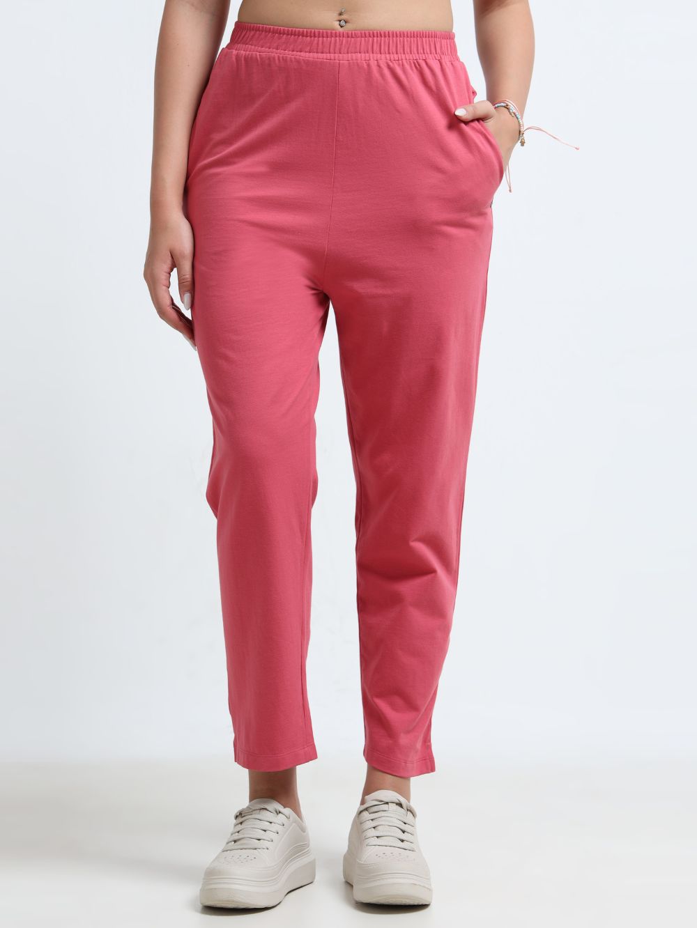 Magenta Organic Cotton Womens Basic Pant