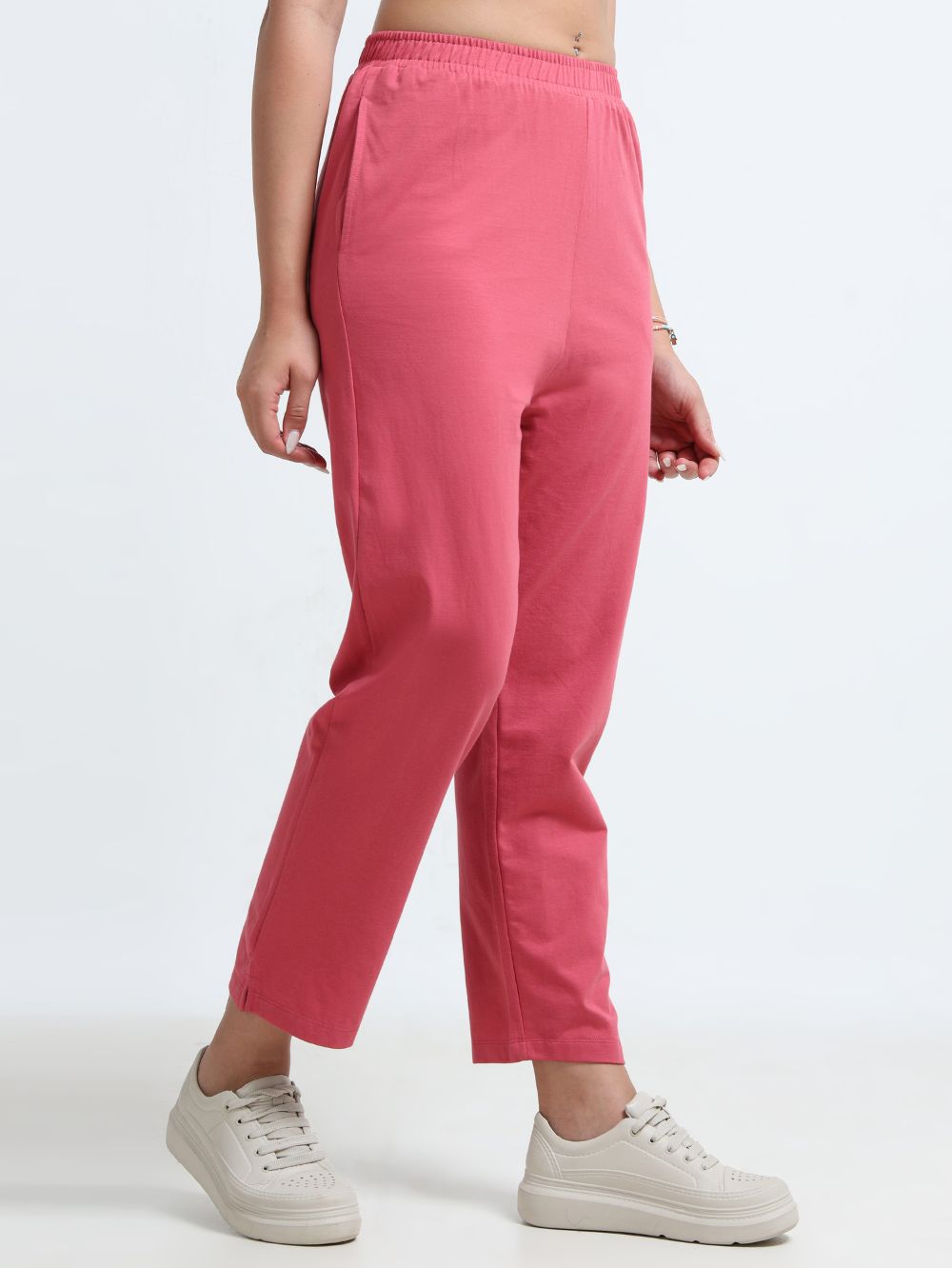 Magenta Organic Cotton Womens Basic Pant