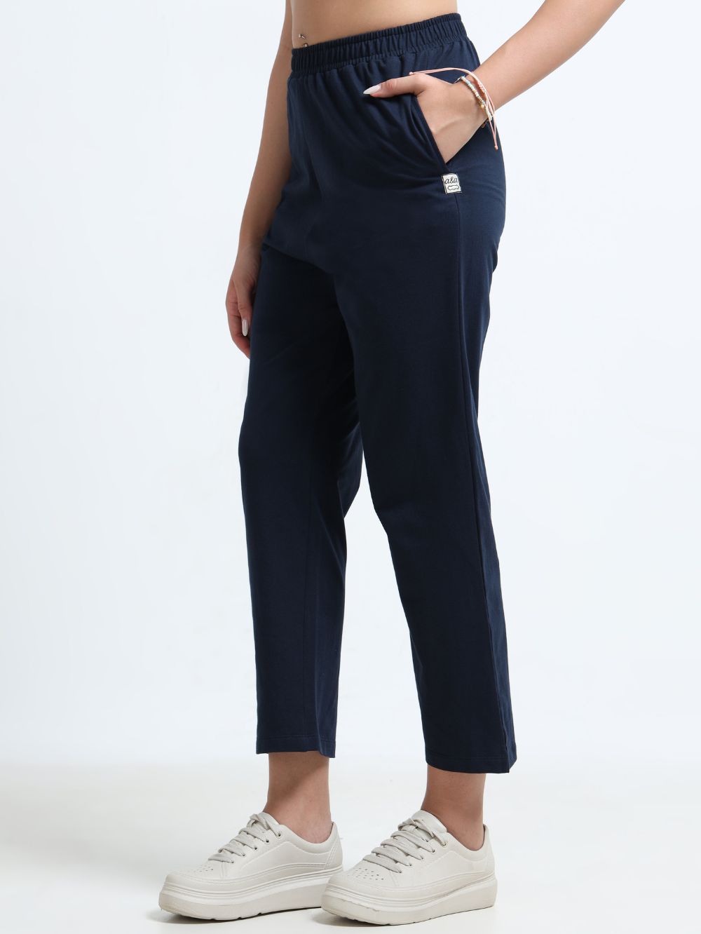 Navy Organic Cotton Womens Basic Pant
