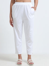 White Organic Cotton Womens Basic Pant