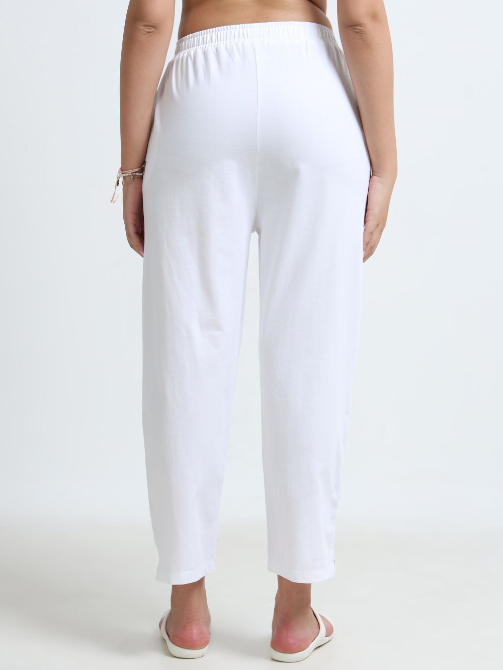 White Organic Cotton Womens Basic Pant