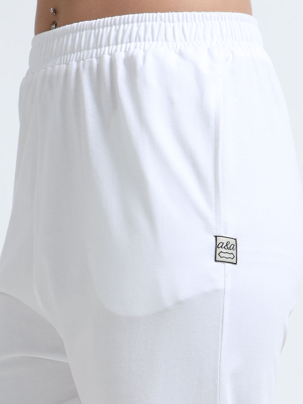 White Organic Cotton Womens Basic Pant
