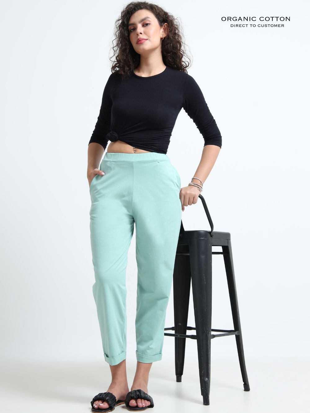 Aqua Organic Cotton Womens Folded Fit Pant