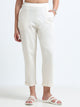 Beige Organic Cotton Womens Folded Fit Pant