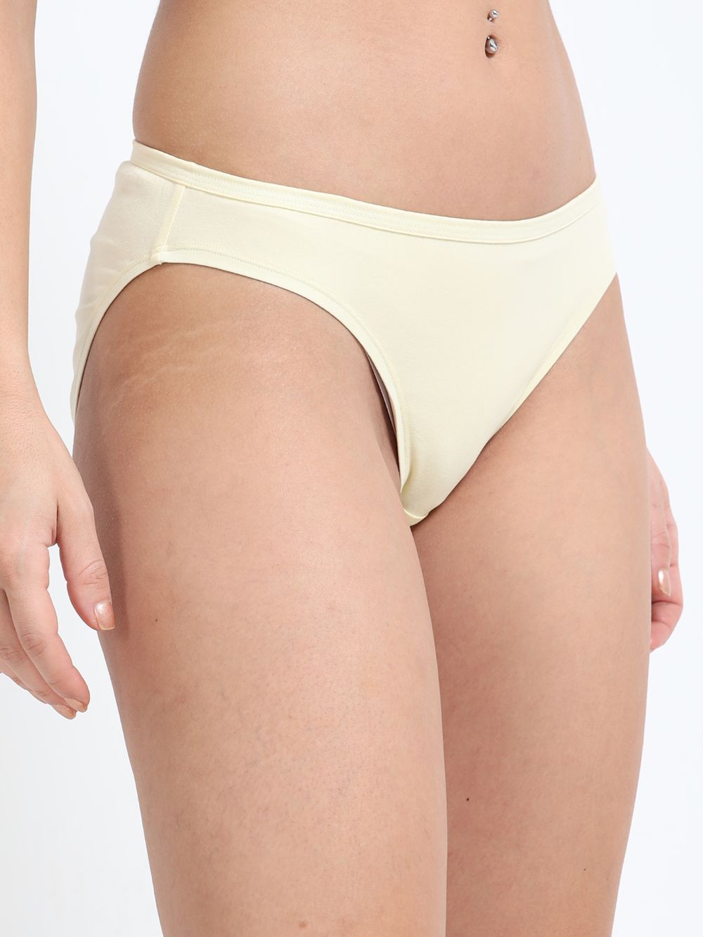 Baby yellow and Sky Light  Organic Cotton Bikini Panty for Women - Pack of 2