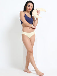 Baby yellow and Sky Light  Organic Cotton Bikini Panty for Women - Pack of 2