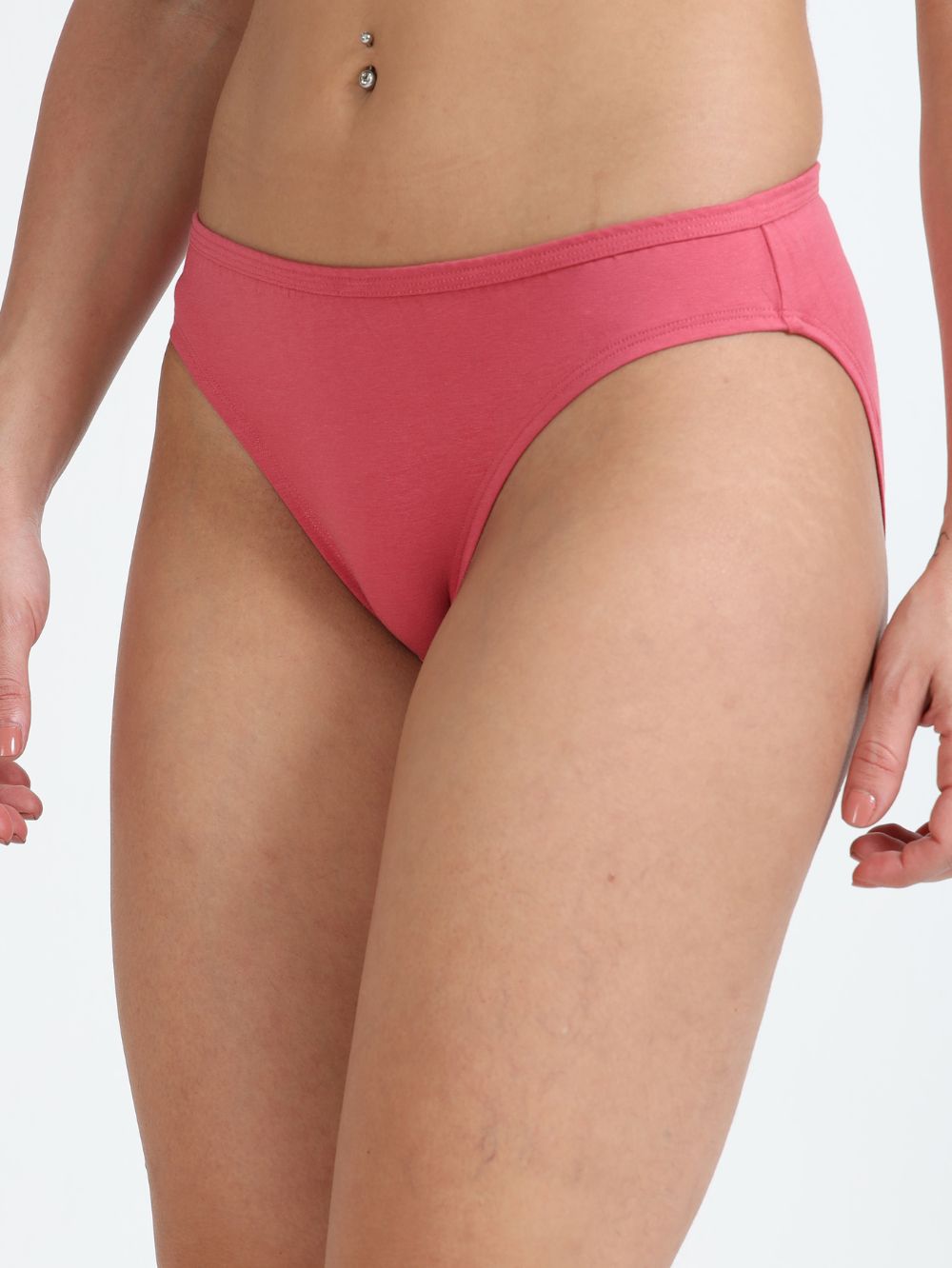 Gull grey and magenta Organic Cotton Bikini Panty for Women - Pack of 2