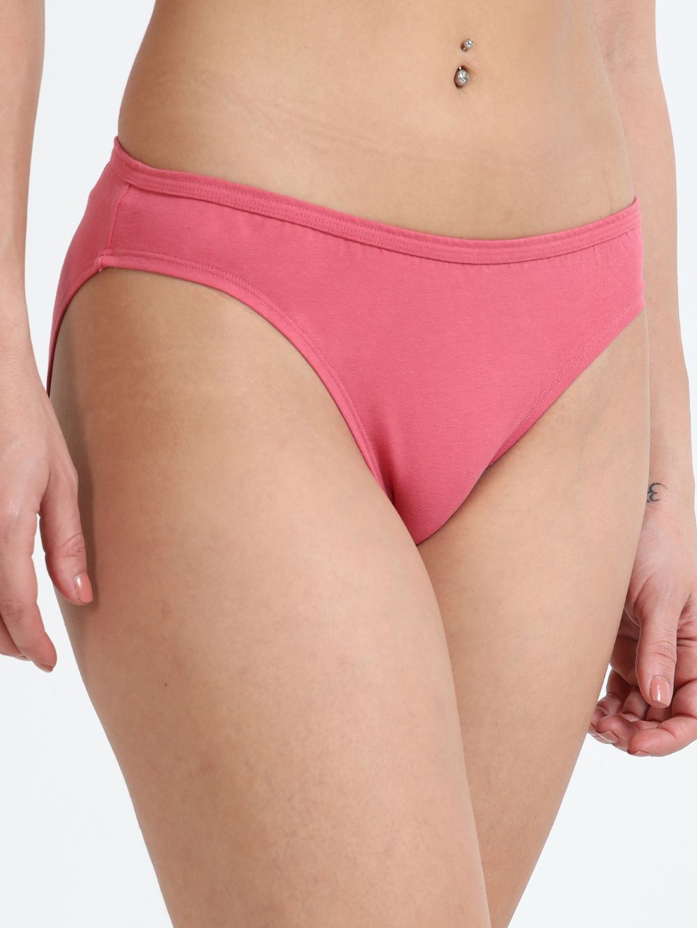 Gull grey and magenta Organic Cotton Bikini Panty for Women - Pack of 2