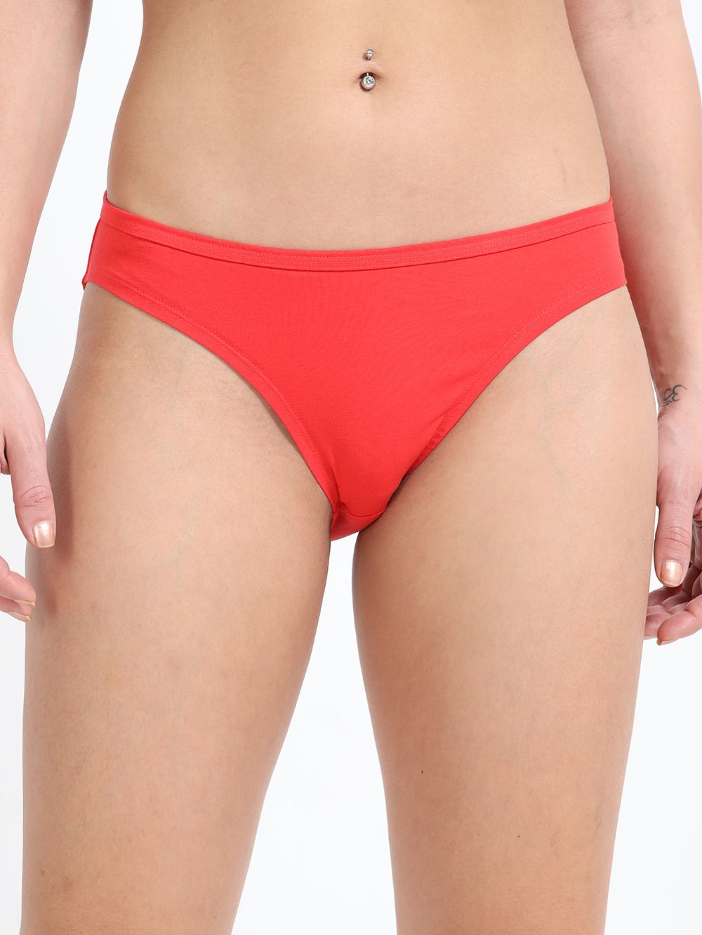 Pink and Red Organic Cotton Bikini Panty for Women - Pack of 2