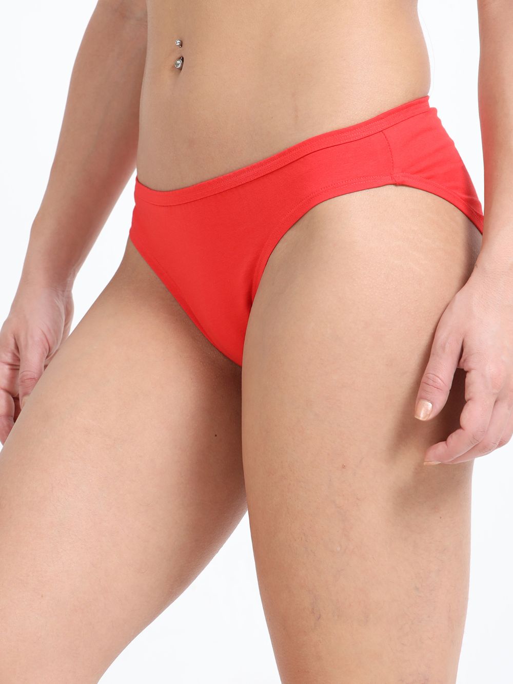 Pink and Red Organic Cotton Bikini Panty for Women - Pack of 2