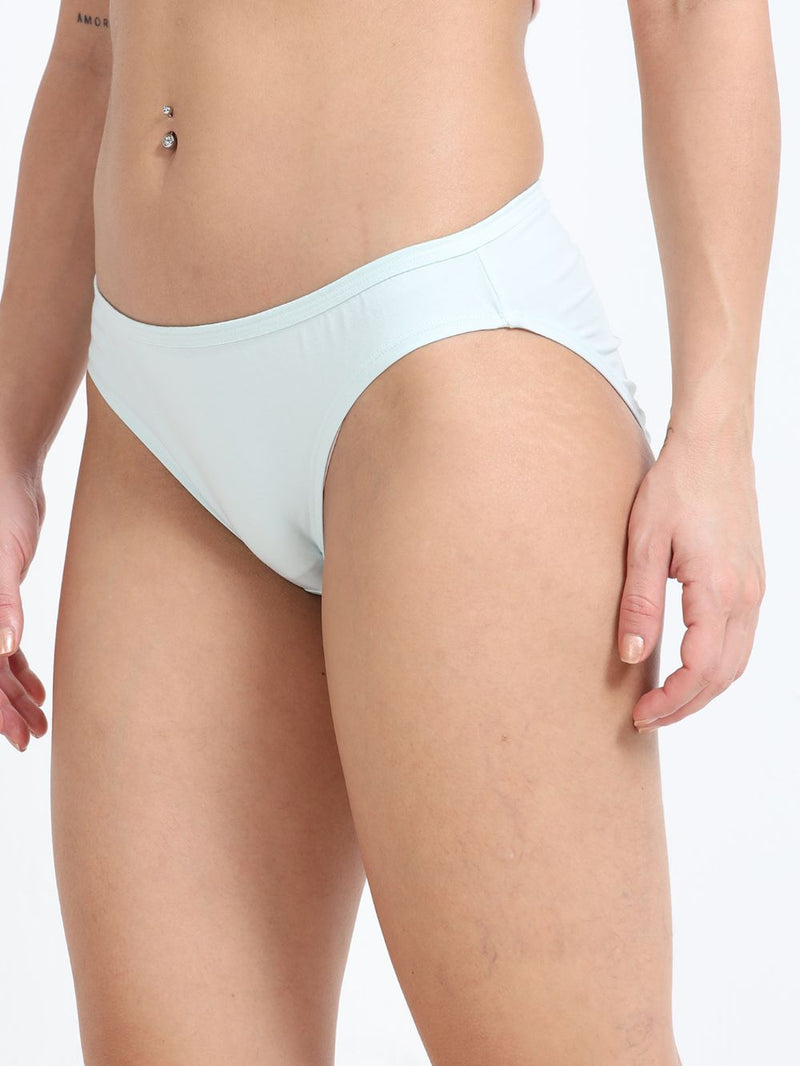 Baby yellow and Sky Light  Organic Cotton Bikini Panty for Women - Pack of 2