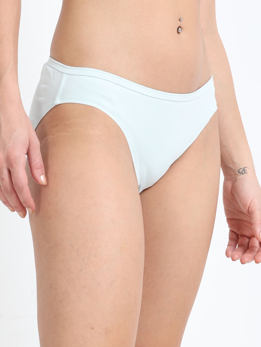 Baby yellow and Sky Light  Organic Cotton Bikini Panty for Women - Pack of 2