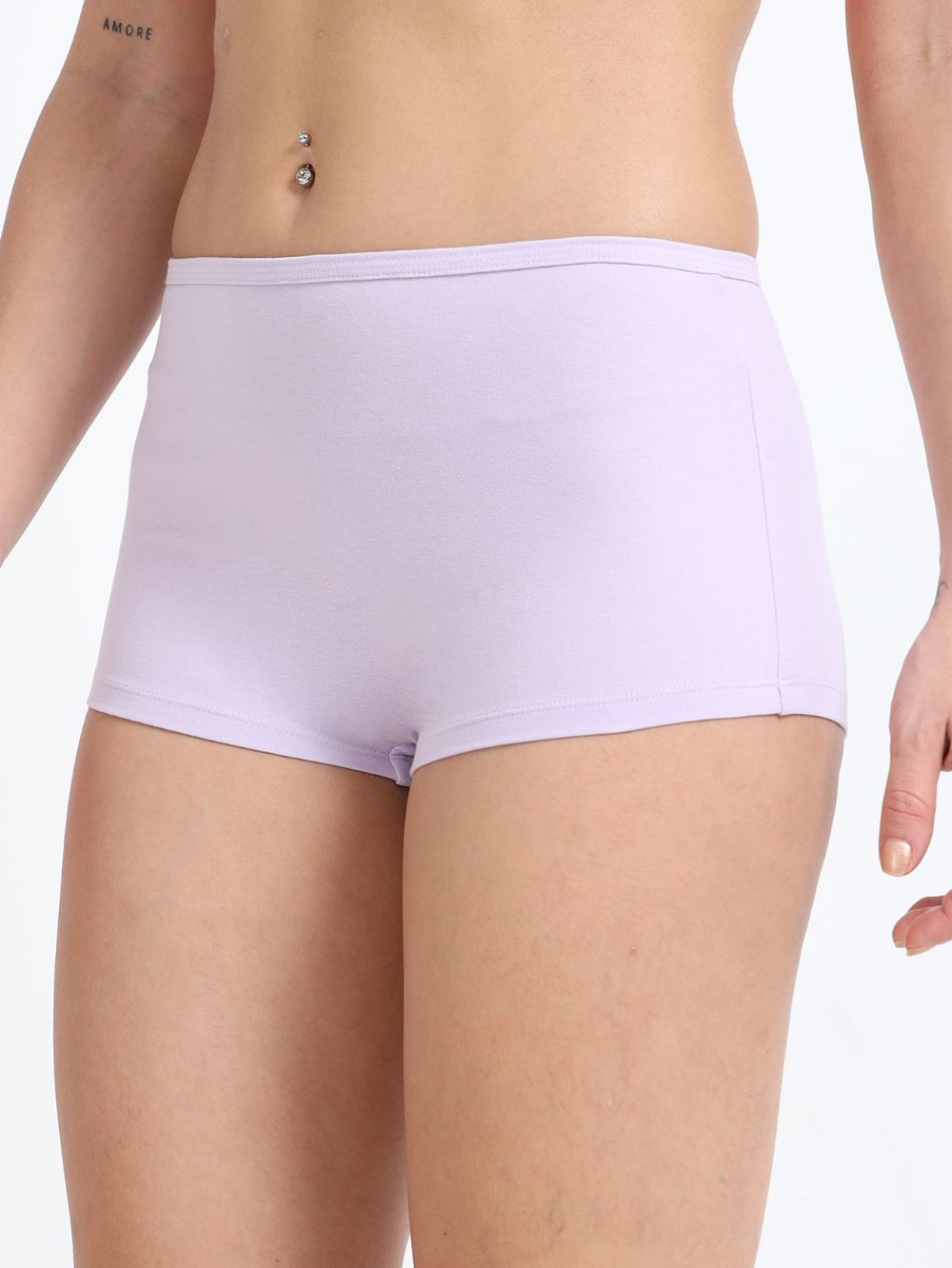 Orchid petal and Pink Organic Cotton Boy Shorts for Women - Pack of 2