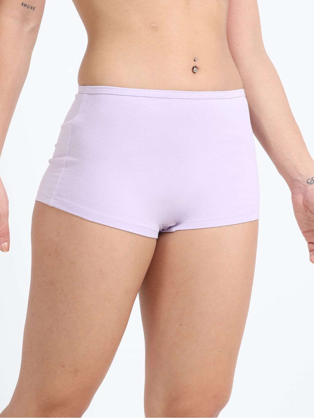 Baby Yellow and Orchid Petal Organic Cotton Boy Shorts for Women - Pack of 2