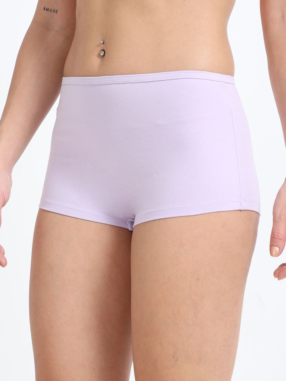 Baby Yellow and Orchid Petal Organic Cotton Boy Shorts for Women - Pack of 2