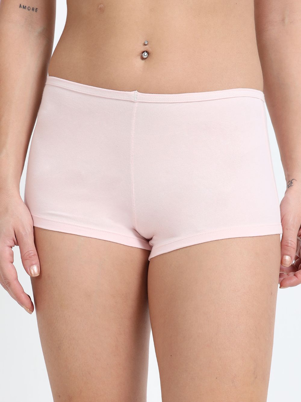 Orchid petal and Pink Organic Cotton Boy Shorts for Women - Pack of 2