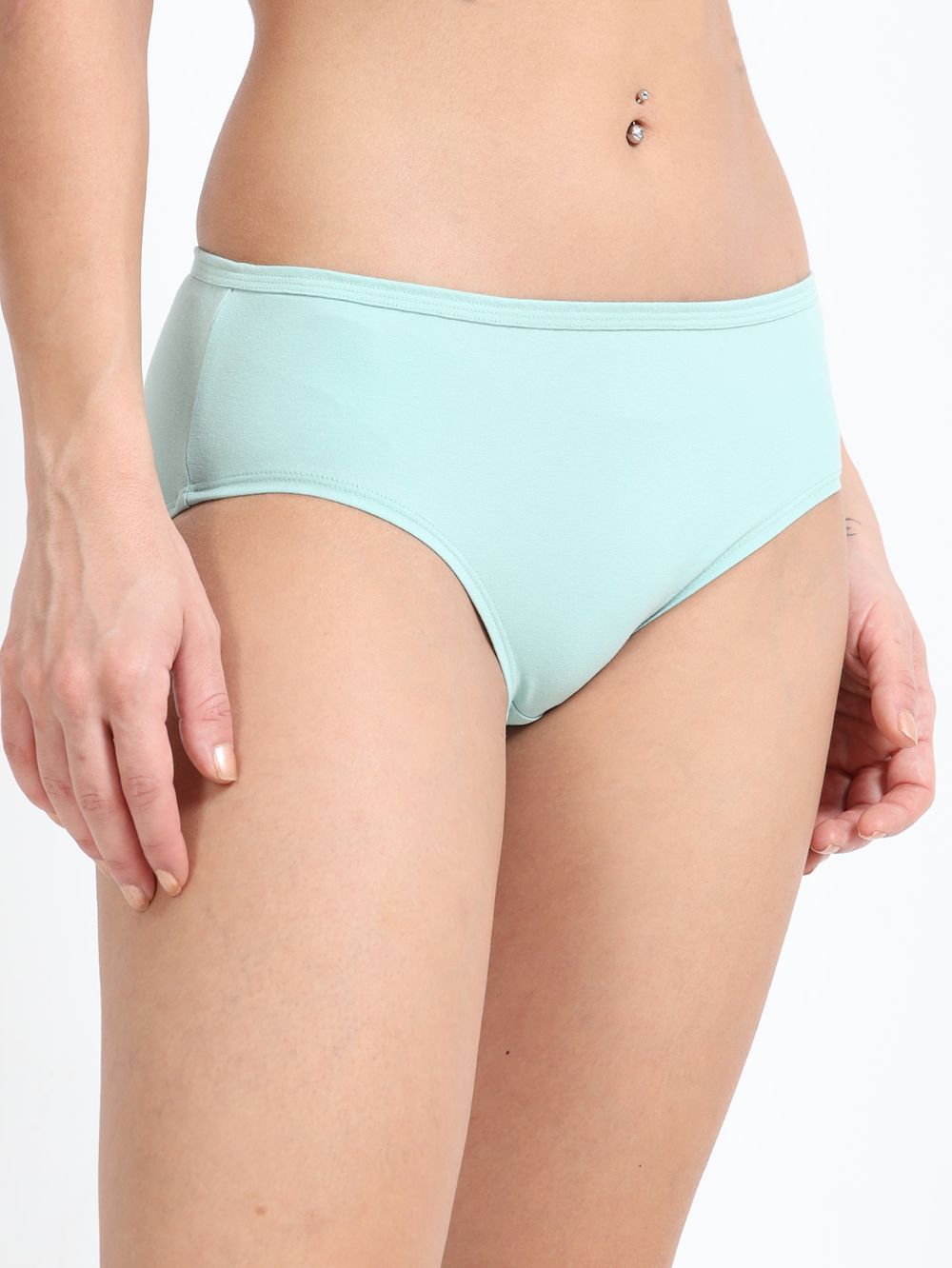Peach Amber and Cameo Green Organic Cotton Hipster Panty for Women - Pack of 2