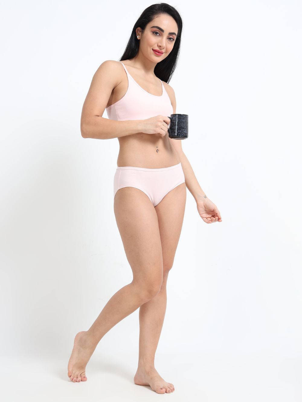 Dogwood pink and Living coral Organic Cotton Hipster Panty for Women - Pack of 2