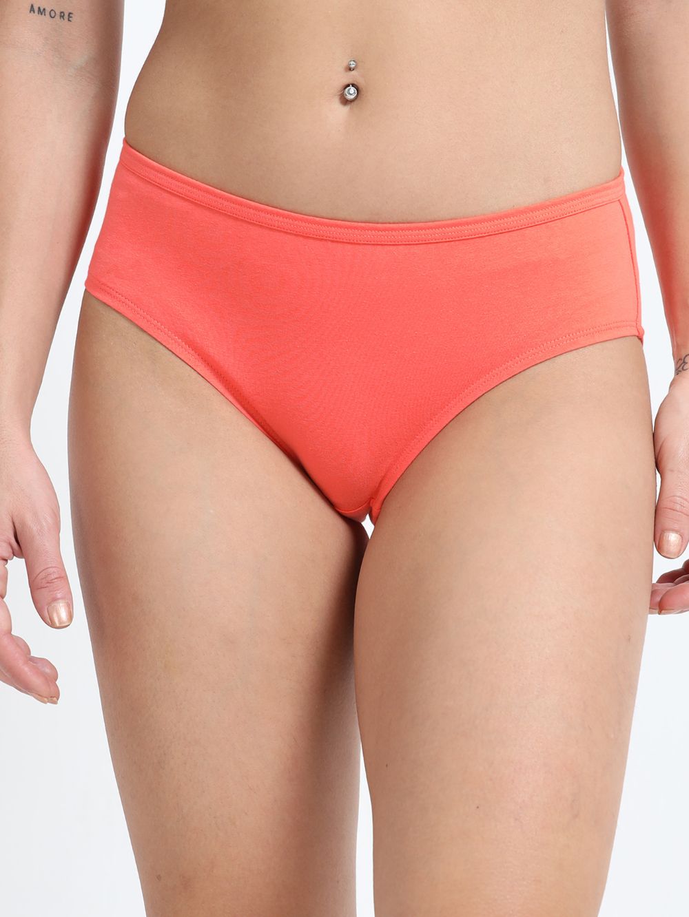 Dogwood pink and Living coral Organic Cotton Hipster Panty for Women - Pack of 2
