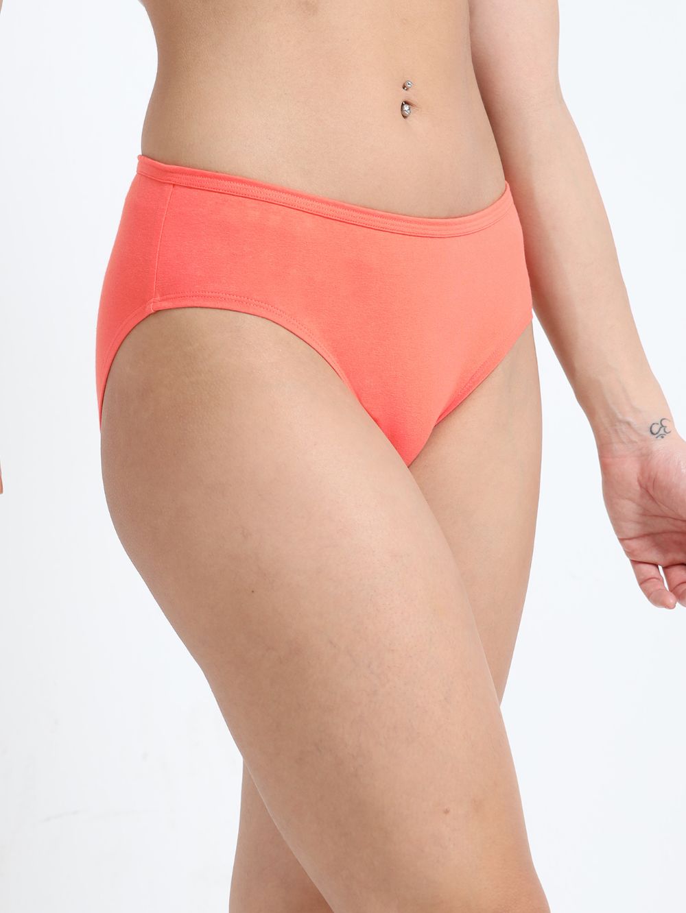 Dogwood pink and Living coral Organic Cotton Hipster Panty for Women - Pack of 2