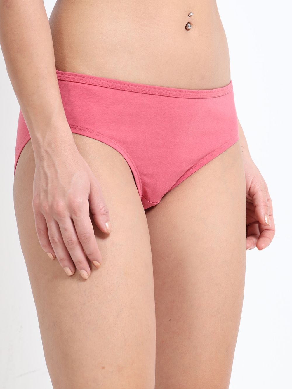 Gull grey and Magenta Organic Cotton Hipster Panty for Women - Pack of 2