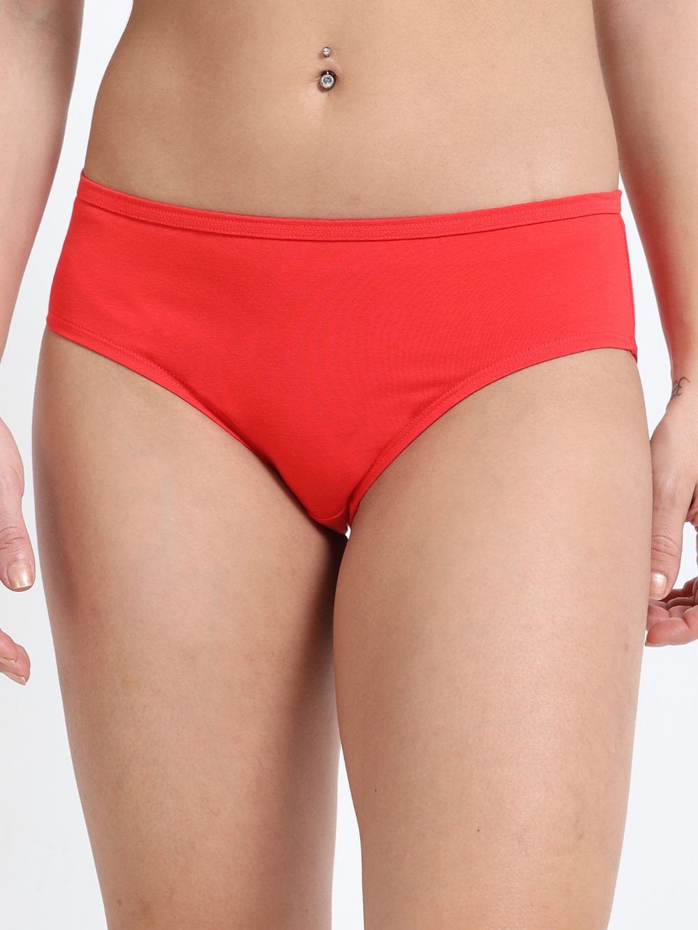 Pink and Red Organic Cotton Hipster Panty for Women - Pack of 2