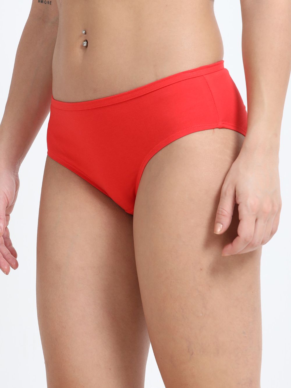Pink and Red Organic Cotton Hipster Panty for Women - Pack of 2