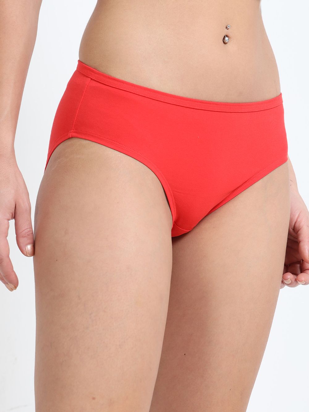 Pink and Red Organic Cotton Hipster Panty for Women - Pack of 2