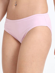 Pink and Red Organic Cotton Mid-Waist Panty for Women - Pack of 2