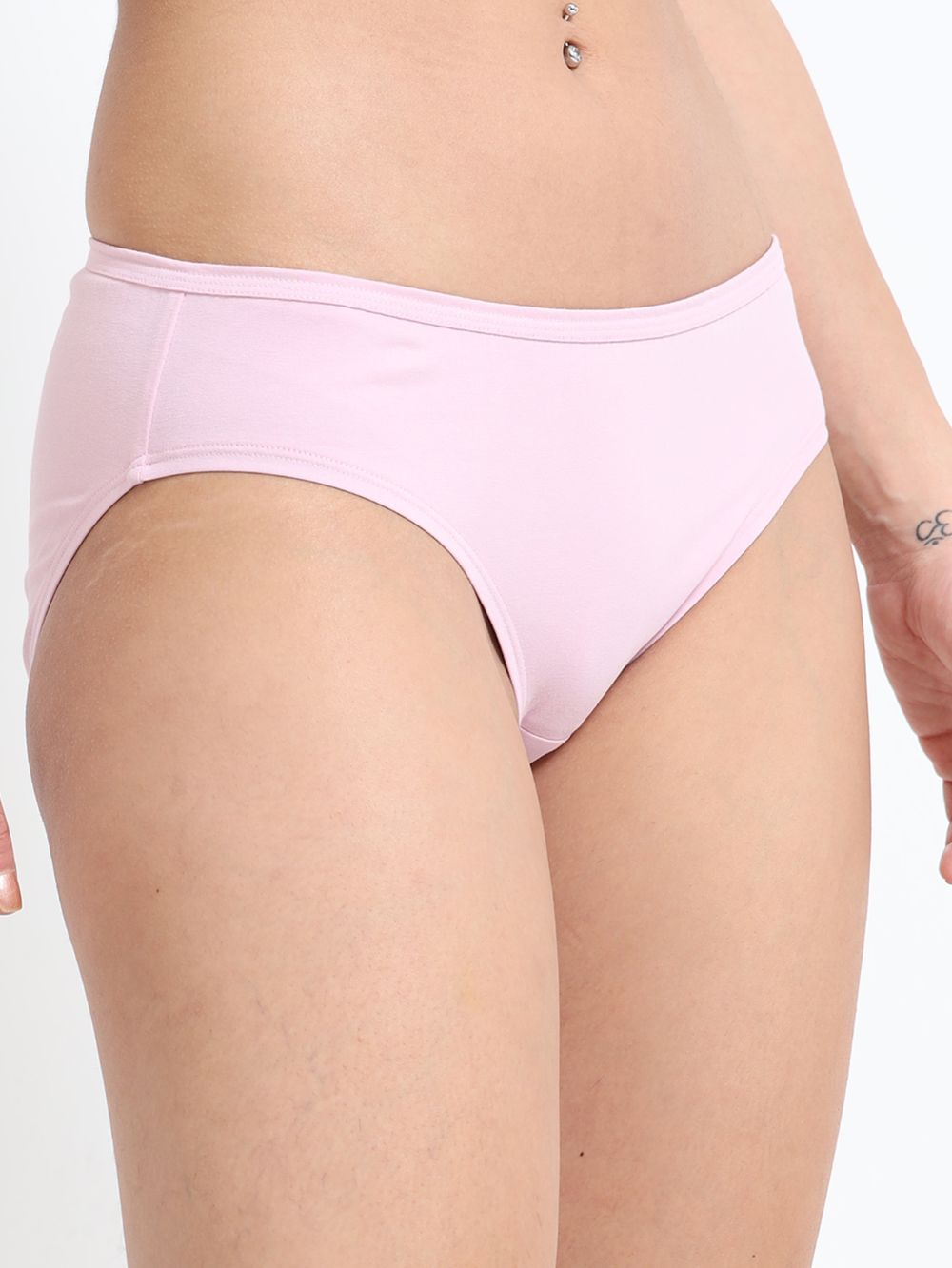 Pink and Red Organic Cotton Mid-Waist Panty for Women - Pack of 2