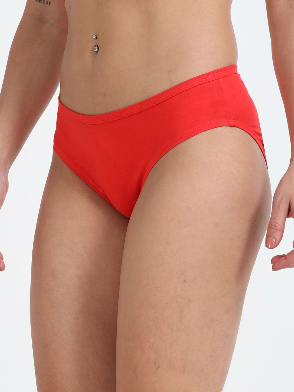 Pink and Red Organic Cotton Mid-Waist Panty for Women - Pack of 2
