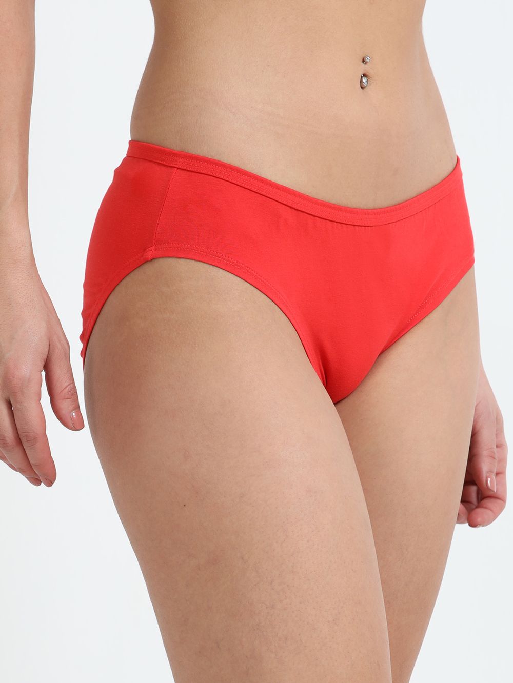 Pink and Red Organic Cotton Mid-Waist Panty for Women - Pack of 2