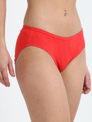 Pink and Red Organic Cotton Mid-Waist Panty for Women - Pack of 2
