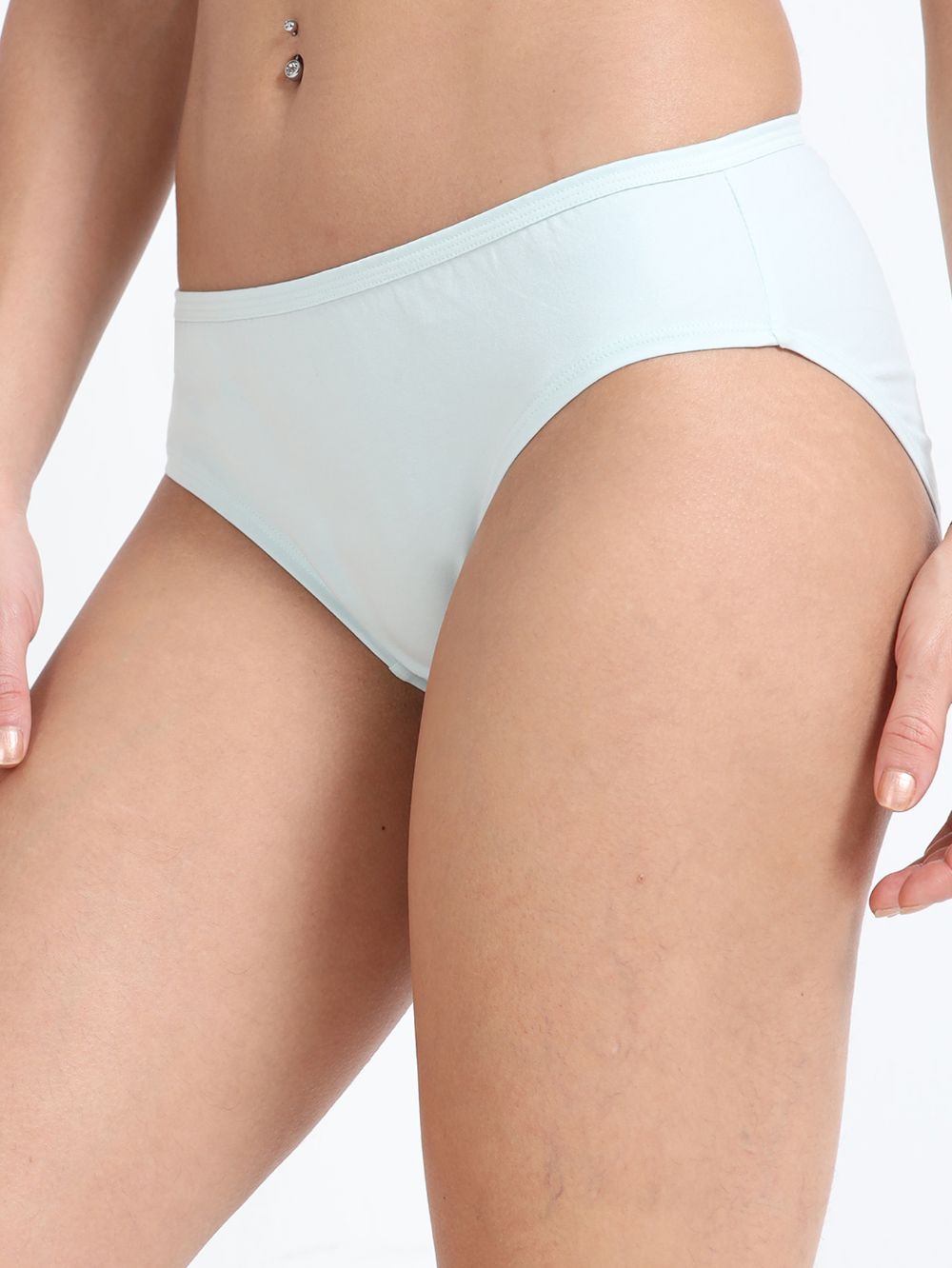 Baby Yellow and Sky Light Organic Cotton Mid-Waist Panty for Women - Pack of 2