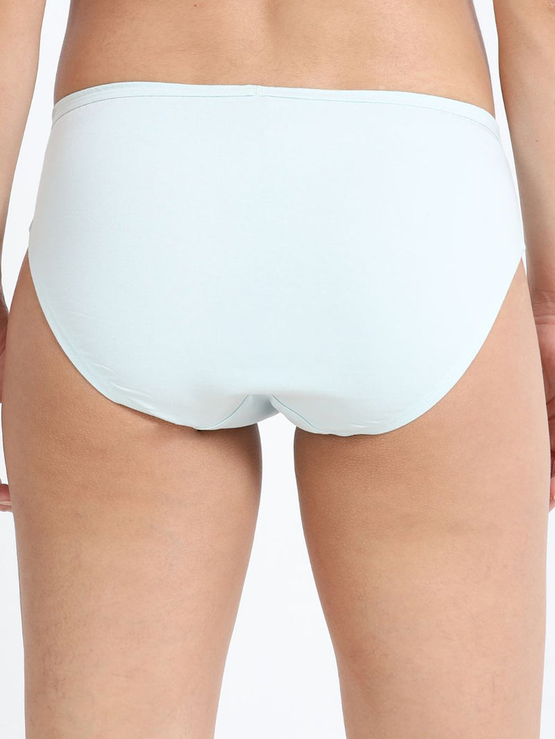 Baby Yellow and Sky Light Organic Cotton Mid-Waist Panty for Women - Pack of 2