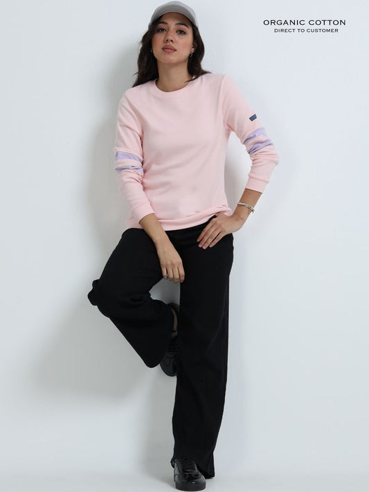 Light Pink A & A Organic Cotton Casual Pullover for Women