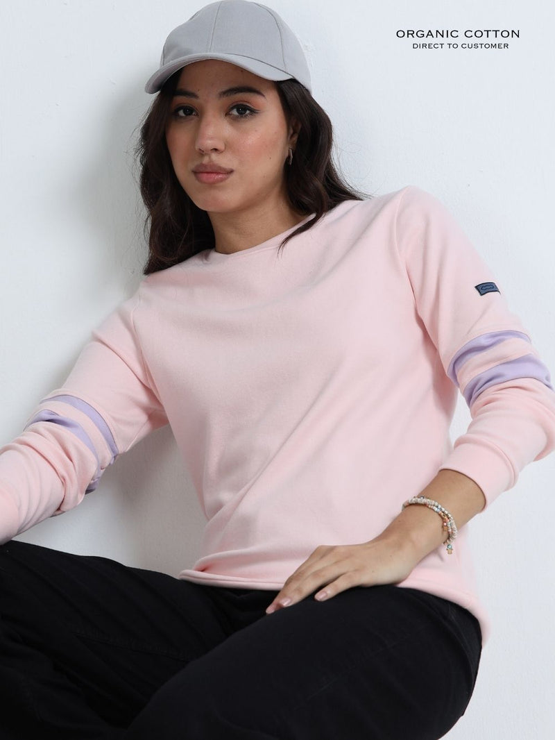 Light Pink A & A Organic Cotton Casual Pullover for Women