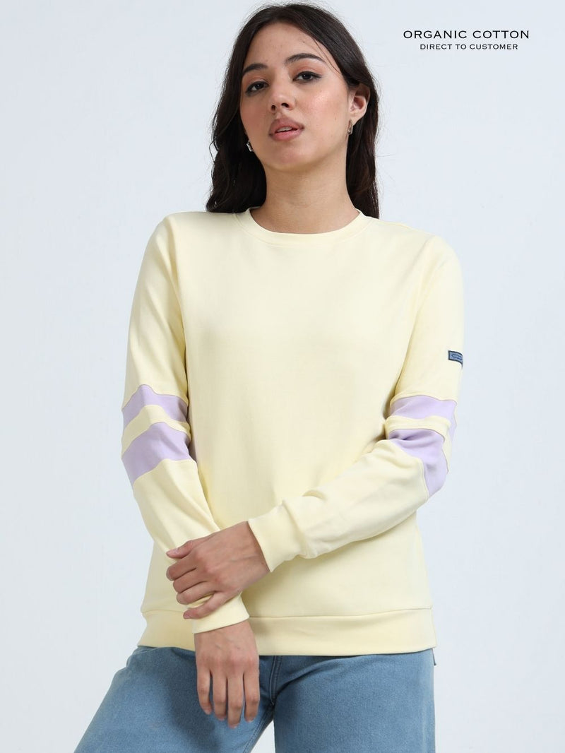 Light Yellow A & A Organic Cotton Casual Pullover for Women