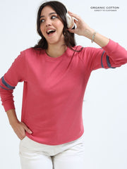 Magenta A & A Organic Cotton Casual Pullover for Women